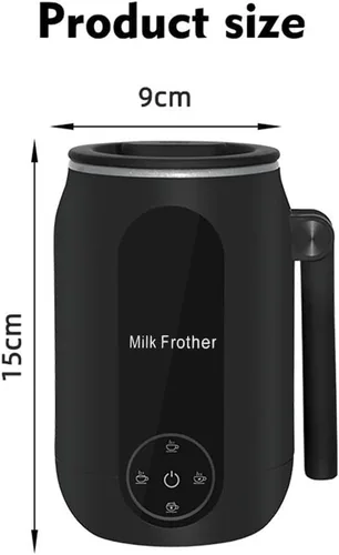 Vista 3 de Espumador de leche eléctrico y vaporizador, vaporizador de leche eléctrico 4 en 1, espumador de leche y calentador de 15.2 fl oz, máquina automática
