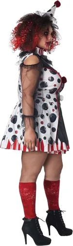 Vista 3 de Disfraz de payaso trenzado para mujer Negro