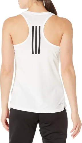 Vista 2 de adidas Camiseta sin mangas deportiva de 3 rayas para mujer Wonder Mauve-white