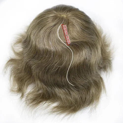 Vista 6 de Mens Toupee Hair Piece Real Cabello humano suave francés Encaje Toupee para hombres Sistema de reemplazo de cabello Hombres Hairpieces Hombres