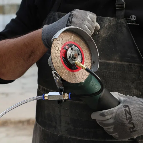 Vista 2 de Raizi - Amoladora angular, accesorios de agua, bomba de agua y soporte con protector de fugas