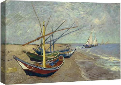 Vista 22 de Van Gogh - Lienzo con diseño giclée de olivos con cielo amarillo y sol, arte de pared de galería, estirado y enmarcado, listo para colgar, 24 x 36