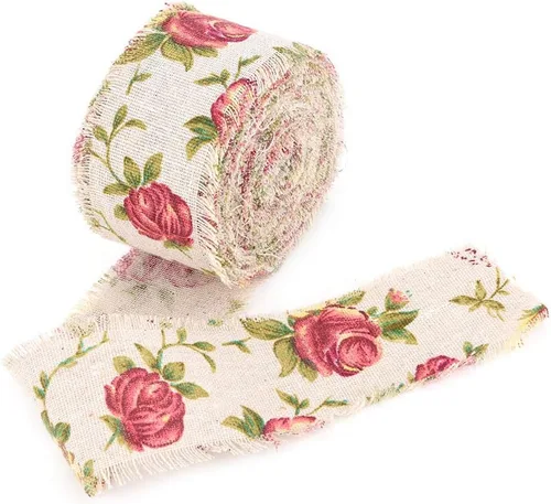 Vista 4 de Cinta de yute, elegante cinta de arpillera natural, para decoración de ropa para decoración del hogar