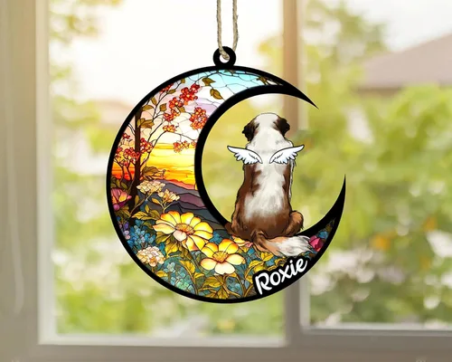 Vista 68 de LOVELYPOD Adorno de Navidad personalizado para perro Basset Hound (marrón) Basset Hound (marrón) adorno para atrapasoles de perro, razas de perros