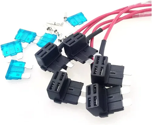 Vista 6 de Fusible 5X Add-A-Circuit Fusible TAP Adaptador estándar ATO ATC Soporte de cuchilla con 5 fusibles de 15 A para automóvil, camión, fusibles
