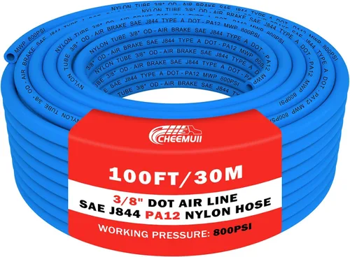 Vista 22 de CheeMuii 30 pies 1/4 línea de aire DOT 1/4" PA12 tubo neumático de nylon 9.1 metros 1/4 pulgada OD tubo de aire neumático tubo de línea de aire