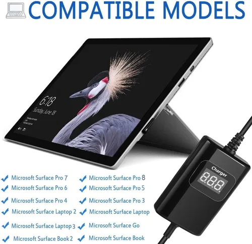 Vista 5 de Surface Pro - Cargador de coche para laptop de 65 W, 15 V, 4.5 A, cargador de coche de superficie compatible con Surface Pro 9/8/7/6/5/4/3 Surface