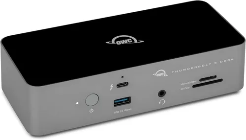 Vista 9 de OWC Thunderbolt mini Dock, Bus-Powered 5-Port Multi-Adapter with Dual 4K HDMI, Dual USB, Gigabit Ethernet, Integrated 7.2-inch TB Cable, for TB