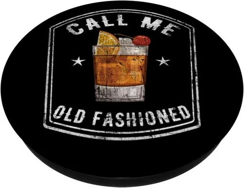 Vista 2 de Vintage Call Me Old Fashioned Whiskey Funny Print PopSockets Grip and Stand para teléfonos y tabletas