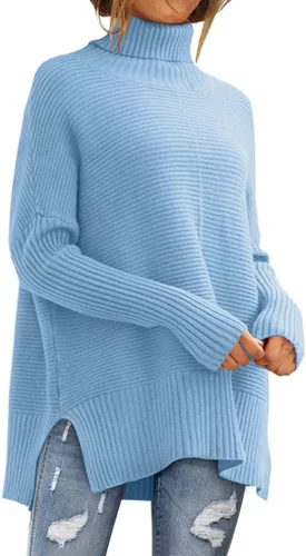Vista 11 de LILLUSORY Suéteres de gran tamaño con cuello redondo para mujer, túnica Albaricoque