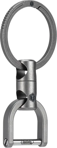 Vista 8 de KeyUnity KM13 Swivel Keychain with D Ring Key Shackle, Titanium Rotatable Key Organizer Negro