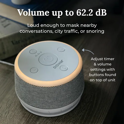 Vista 3 de Yogasleep Máquina de sonido de ruido blanco Dohm Nova, mejor sueño para bebés y adultos. Incluye luz nocturna, 10 velocidades de ventilador y ruido