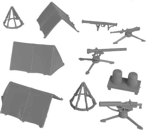 Vista 6 de BMC Classic - Juego de accesorios de plástico para hombre, 10 unidades de campamento militar, fabricado en EE. UU