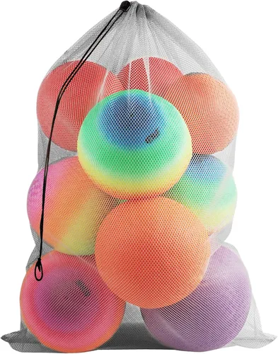 Vista 13 de GSE Games & Sports Expert 24x36/30x40 X-Large Mesh Sports Equipment Drawstring Bag for Soccers, Basketballs, Footballs