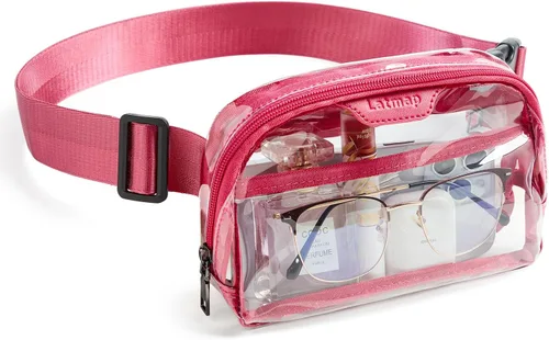 Vista 10 de LATMAP Bolsa transparente para eventos de estadio, bolso transparente para mujer, bolsa cruzada de estadio, bolsa transparente para conciertos