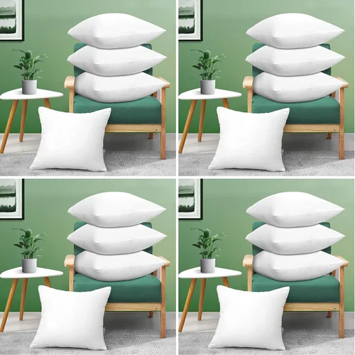 Vista 10 de Acanva - Insertos cuadrados premium para almohadas con relleno de microfibra, soporte lumbar decorativo para sofá, cama, sofá cama y sillas