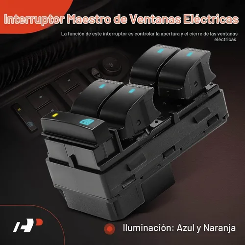 Vista 3 de A-Premium Interruptor de Ventana Eléctrico Principal del Lado del Conductor Compatible con Chevy Traverse 2009-2017, Silverado 1500 2007-2013, HHR
