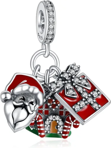 Vista 15 de Annmors S925 Silver Christmas Charms for Women Pandora Moments Bracelet Venado de Navidad