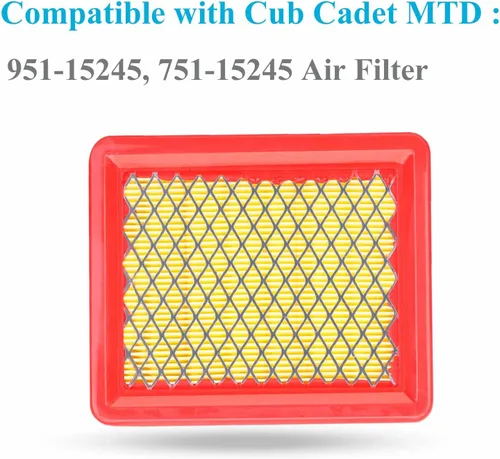 Vista 2 de Paquete de 3 Filtros de Aire 951-15245 con Filtro de Combustible 951-12296 Compatible con Cortacésped Cub Cadet Motor 159cc 196cc para Filtro
