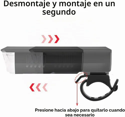 Vista 3 de Bike Light, USB Rechargeable Headlight, IPX4 Waterproof, 3 Modes