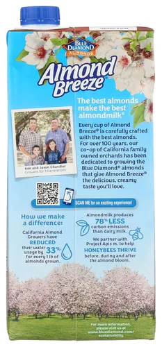 Vista 2 de Blue Diamond - Leche de almendras con brisa de almendras, chocolate, 32 onzas líquidas (paquete de 3)