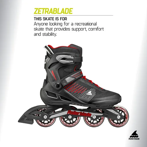 Vista 2 de Rollerblade Zetrablade - Patines en línea para hombres adultos, color negro y plateado