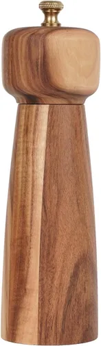 Vista 10 de Molinillo de pimienta, molinillo de pimienta con acero inoxidable ajustable, madera de acacia, 20.5 cm/8 pulgadas de altura, diámetro inferior: 6