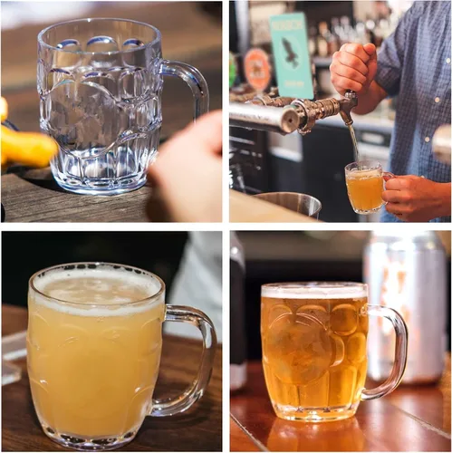 Vista 5 de Mini tazas de plástico para cerveza, 8 onzas, transparente con hoyuelos, adecuadas para niños/niños, aptas para lavavajillas, sin BPA (10 unidades)