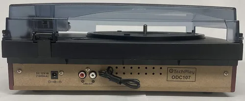 Vista 2 de TechPlay ODC107BT, conexión Bluetooth, tocadiscos de 3 velocidades Radio FM