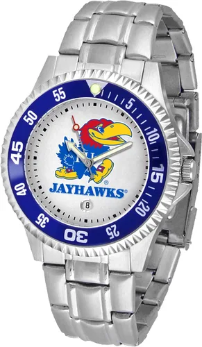 Vista 15 de SunTime Reloj de cuarzo de 1.575 in para hombre, correa de acero inoxidable de 0.787 in, esfera Gameday