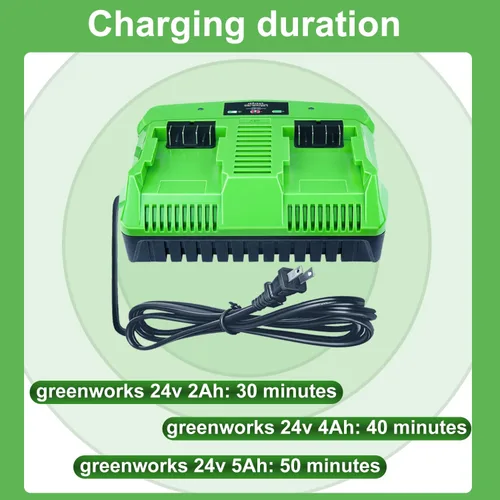 Vista 11 de DTK Reemplazo de doble puerto de carga rápida para batería de cargador de 24 V Greenworks