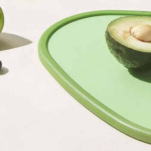 Vista 6 de Tabla de cortar, tabla de cortar de plástico de doble cara con forma de aguacate Tabla de cortar frutas y verduras, herramienta de cocina, segura