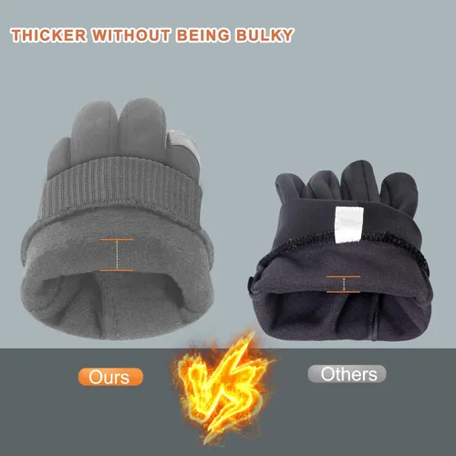 Vista 2 de ihuan Guantes de invierno para hombres y mujeres, guantes cálidos impermeables para clima frío, guantes térmicos para pantalla táctil para correr