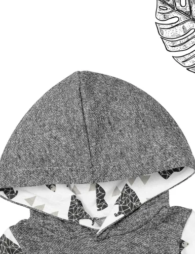 Vista 4 de Ropa de bebé niño, estampado de letras de manga larga mameluco ropa de bebé para niño