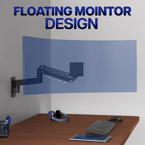 Vista 9 de VIVO Brazo de Monitor de Aluminio Premium de Servicio Pesado para Pantallas Ultraanchas de hasta 49 pulgadas y 44 libras, Montaje de Pared Negro