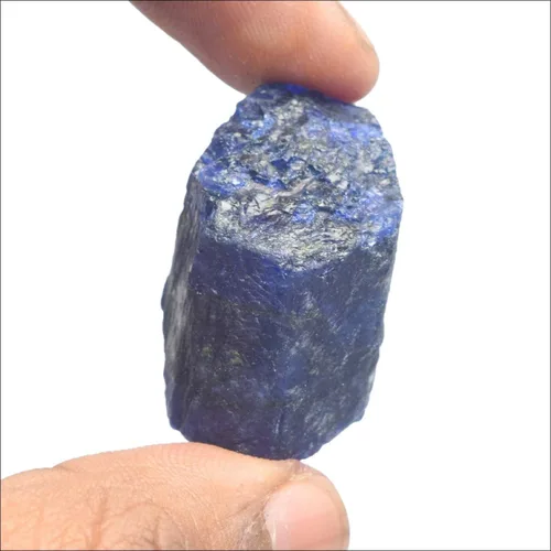 Vista 3 de GEMHUB Piedra preciosa de zafiro azul natural Zafiro en bruto sin tratar 109.00 Ct. Certificado Cristal curativo natural.., Gema, azul