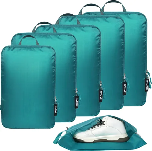 Vista 150 de BAGAIL 4 Set/6 Set Ultraligero Compresión Embalaje Cubos Organizador de Embalaje para Accesorios de Viaje Equipaje Maleta Mochila