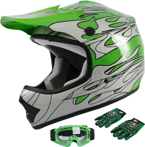 Vista 19 de SLMOTO - Casco DOT para niños y jóvenes, casco de motocross para todoterreno y calle, casco de motocicleta, casco de bicicleta de tierra, motocross