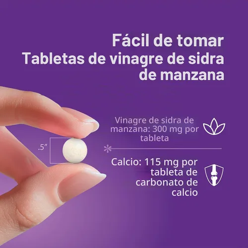 Vista 3 de 21st Century Tabletas de vinagre de sidra de manzana de 300 mg, metabolismo