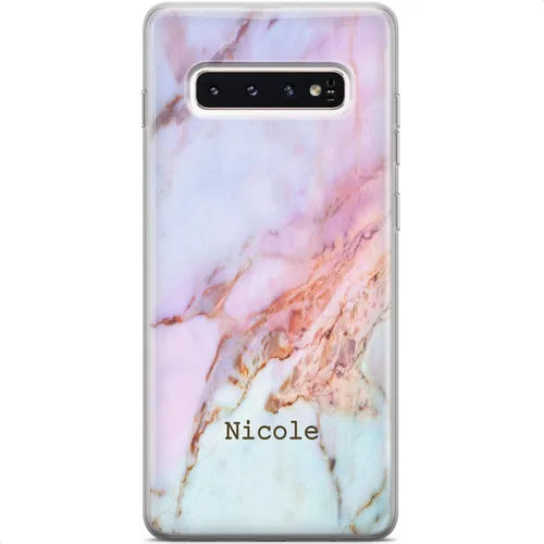 Vista 10 de Mertak Funda compatible con Samsung Galaxy A73 A72 5G A71 A70 A53 A52 A32 A50 A21s cubierta ligera azul flexible diseño silicona TPU monograma