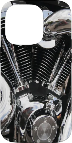 Vista 17 de iPhone 16 Motor de la motocicleta primer plano brillante caso de motociclista