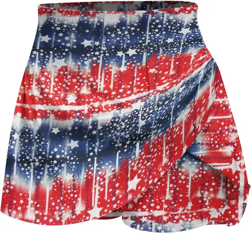 Vista 3 de Pantalones cortos para mujer con diseño de bandera del 4 de julio del Día de la Independencia, pantalones cortos patrióticos para animadoras 2023