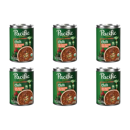 Vista 8 de Pacific Foods Sopa orgánica de pollo y chile verde con arroz y frijoles, lata de 16.3 onzas (paquete de 12)
