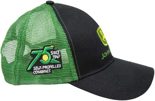 Vista 2 de John Deere Sombrero de malla autopropulsado para hombre 75 aniversario, NegroVerde
