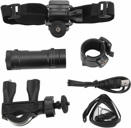 Vista 9 de Diyeeni Cámara deportiva para casco de bicicleta, mini cámara de acción completa de 1080p, cámara de video portátil gran angular de 120°, micrófono