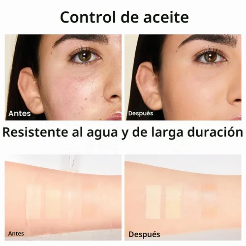 Vista 4 de FV Paquete de 2 bases impermeables, base ligera y de cobertura media con acabado mate, control de aceite, maquillaje líquido de larga duración