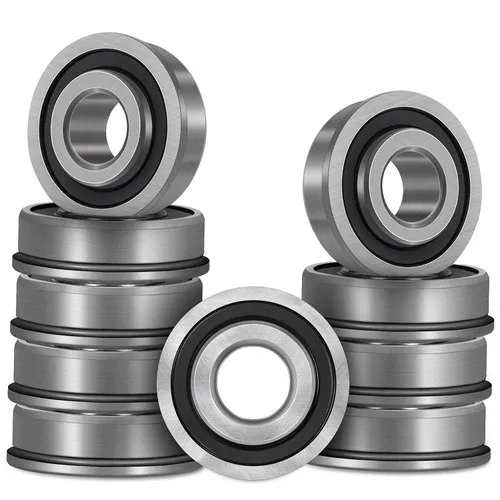 Vista 11 de ID 1/2" x OD 1-1/8" rodamientos de bolas con brida 10 unidades para cortacésped, carretillas, carros y camiones de mano, alternativos a MTD, 12118