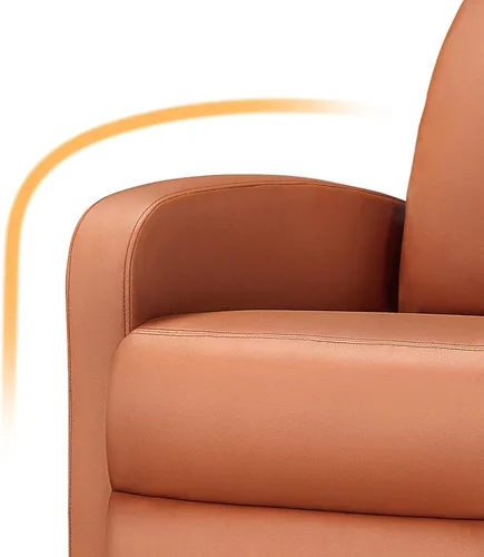 Vista 8 de Yaheetech Asiento de cine en casa, silla reclinable de piel sintética, moderna para sala de estar, sofá reclinable con bolsillo, color marrón