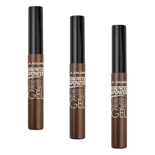 Vista 10 de L.A. COLORS Browie Wowie - Gel para cejas tintado, marrón oscuro CBG413