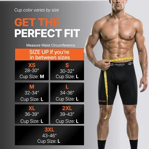 Vista 2 de Shock Doctor Compression Shorts with Protective Bio-Flex Cup, Moisture Wicking Vented Protection - Adult